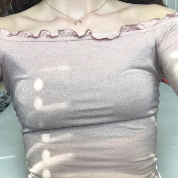 Aeropostal glitter off the shoulder top - Picture 3 of 3